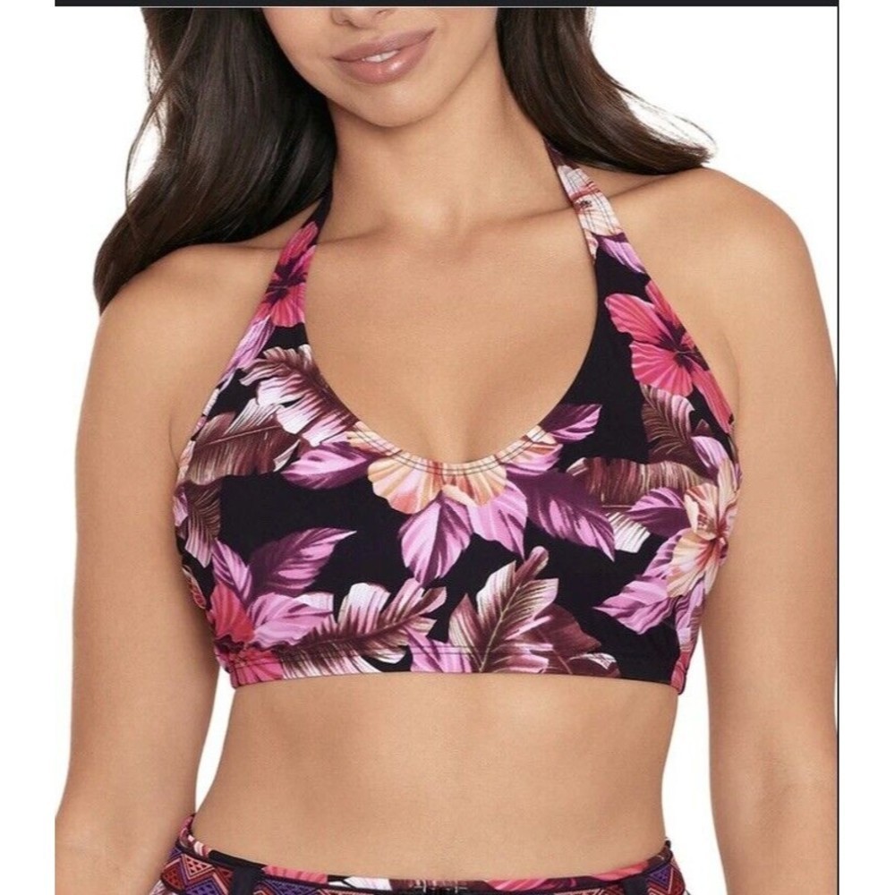 5/$25 Skinny Dippers Black Mowie Peppermint Bikini Swim Top Size Small NWT